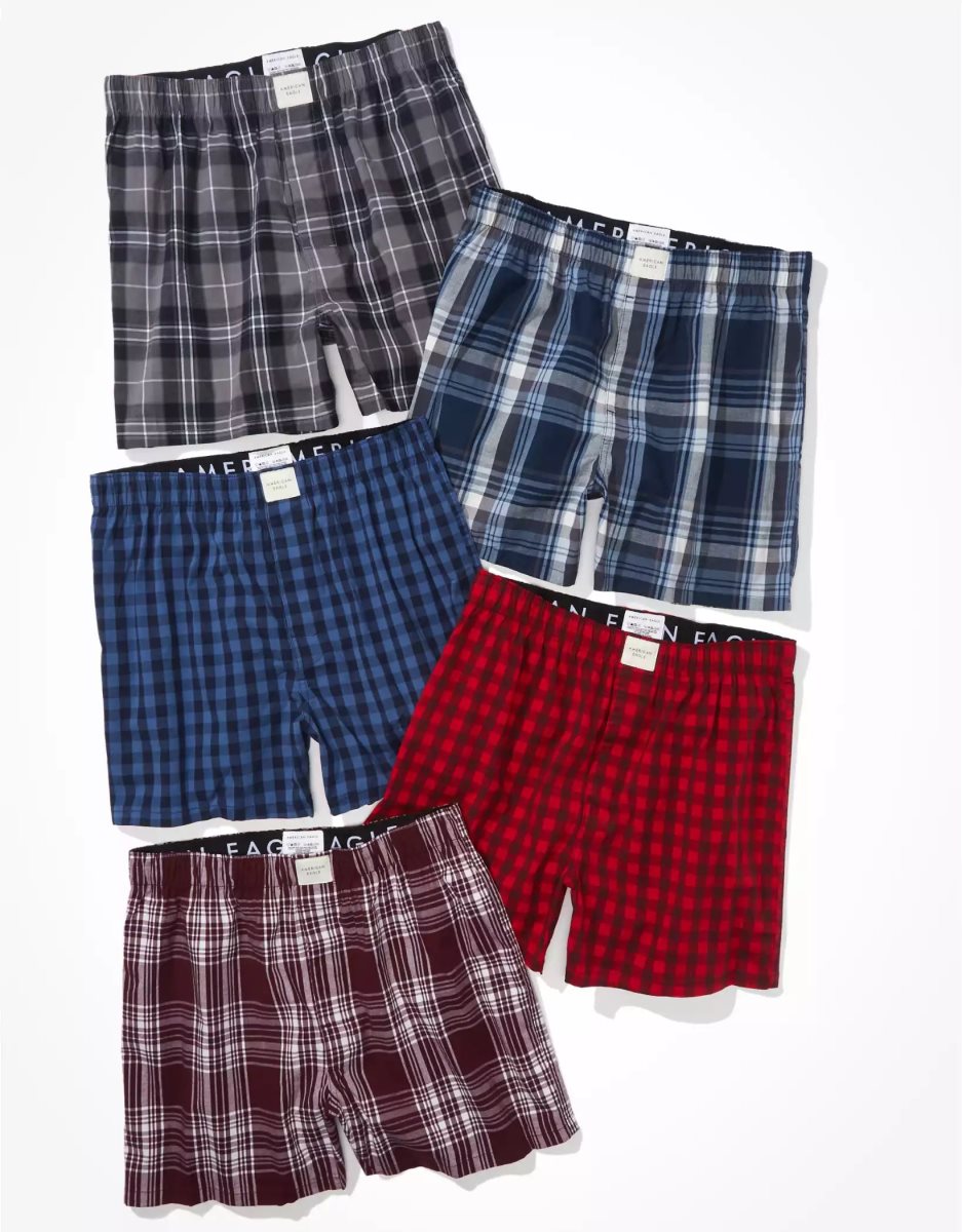 Shorts De Bain American Eagle AEO Plaid Stretch 5-Pack Multicolore Homme | SJZ-42369492